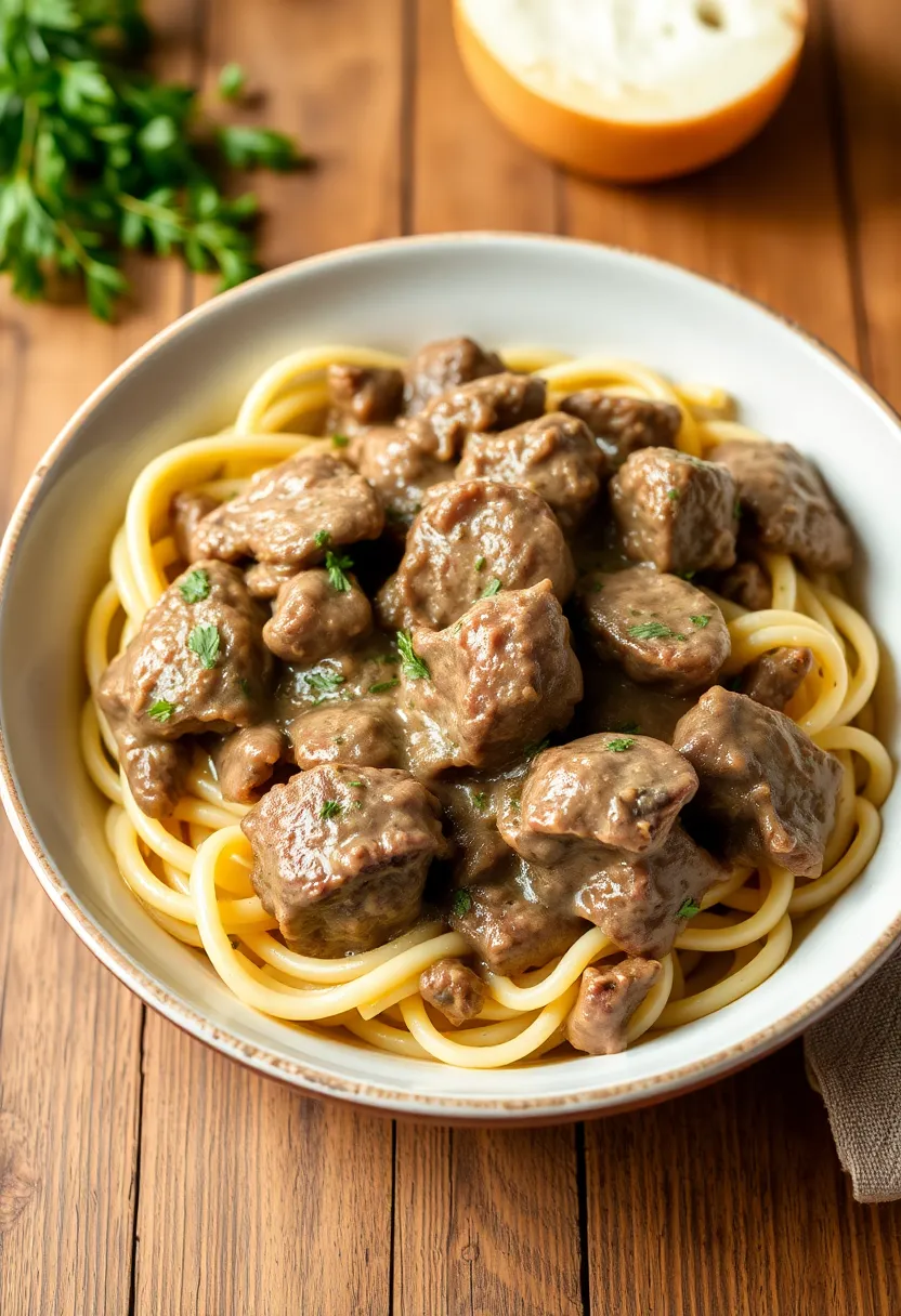25 Carnivore Ground Lamb Recipes for Protein Packed Meals 19. Lamb and Mushroom Stroganoff
