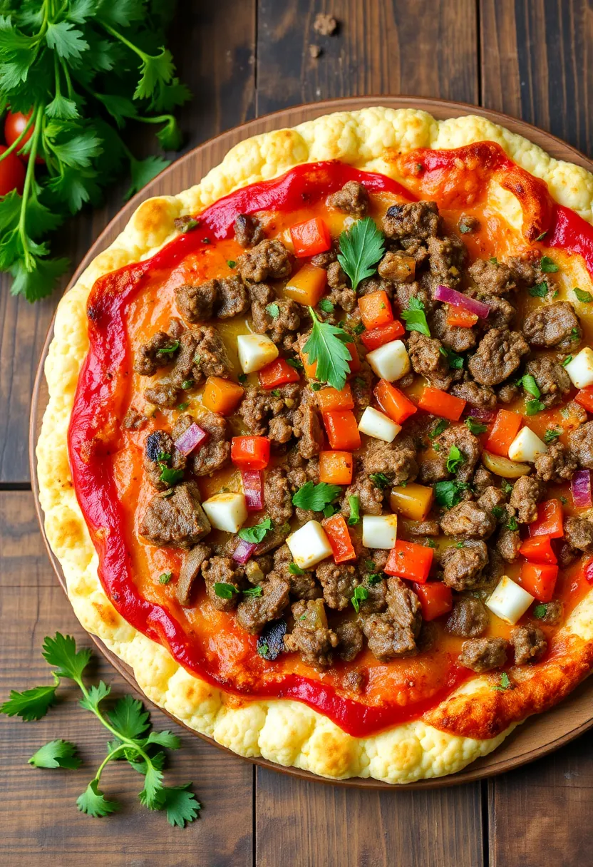 25 Carnivore Ground Lamb Recipes for Protein Packed Meals 25. Ground Lamb Pizza with Cauliflower Crust