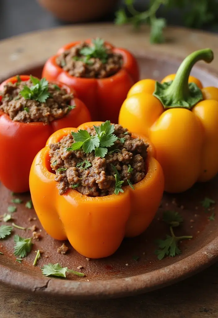 25 Carnivore Ground Lamb Recipes for Protein Packed Meals 3. Mediterranean Lamb Stuffed Peppers