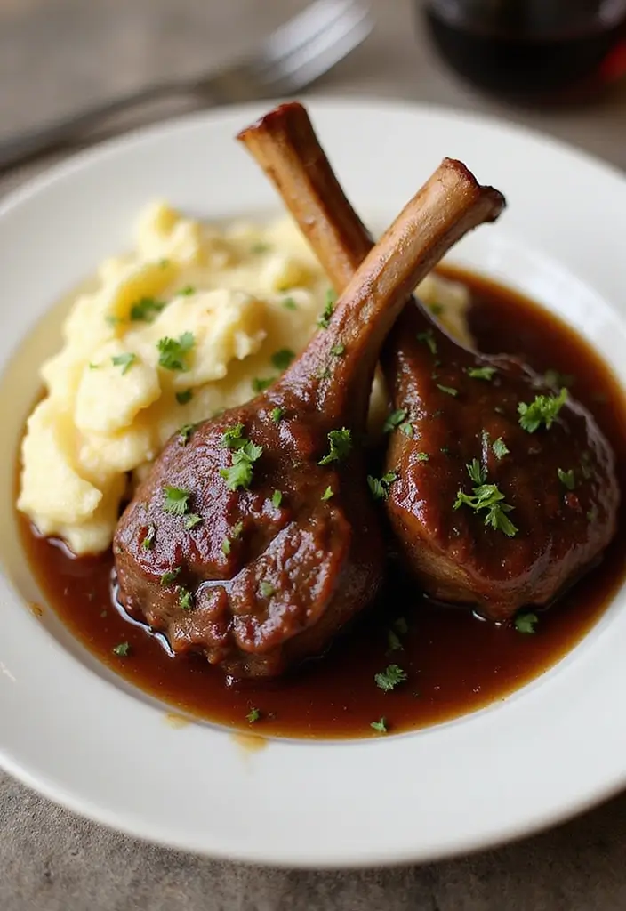 25 Christmas Lamb Recipes for Elegant Holiday Feasts 5. Lamb Shanks Braised in Red Wine