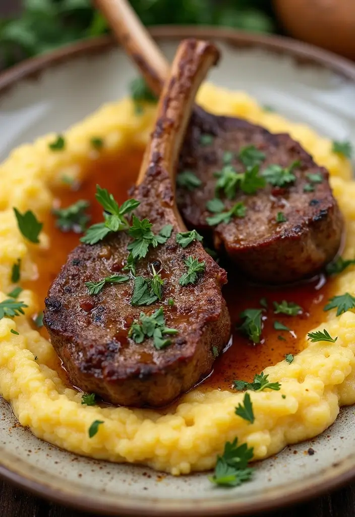 25 Lamb Chop and Pasta Recipes Creamy and Irresistible 19. Italian Herb Lamb Chops with Creamy Polenta