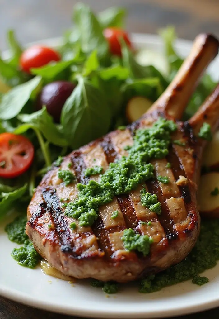 25 Lamb Leg Steak Recipes Hearty and Delicious Ideas 9. Grilled Lamb Leg Steak with Mint Pesto