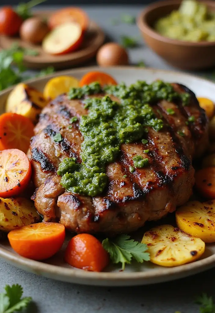 25 Lamb Sirloin Recipes Juicy and Perfectly Cooked 11. Lamb Sirloin with Chimichurri Sauce