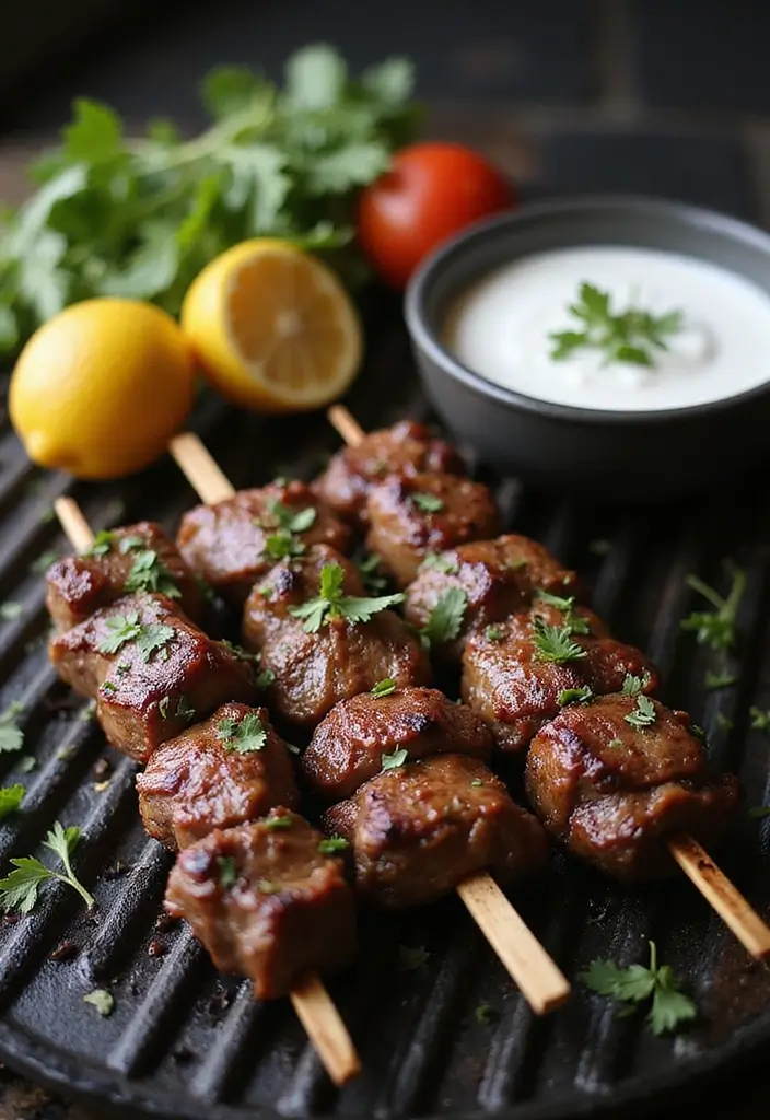 25 Lamb Sirloin Recipes Juicy and Perfectly Cooked 8. Lamb Sirloin Skewers with Yogurt Sauce