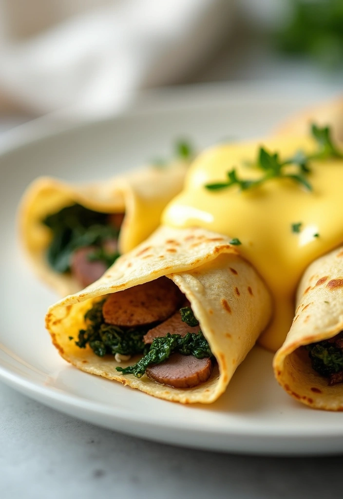 25+ Leftover Lamb Recipes: Clever and Tasty Transformations - 5. Lamb and Spinach Stuffed Crepes