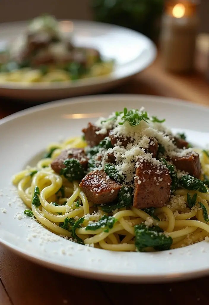 26 Ground Lamb Dinner Recipes Easy and Flavorful 13. Herbed Lamb and Spinach Pasta