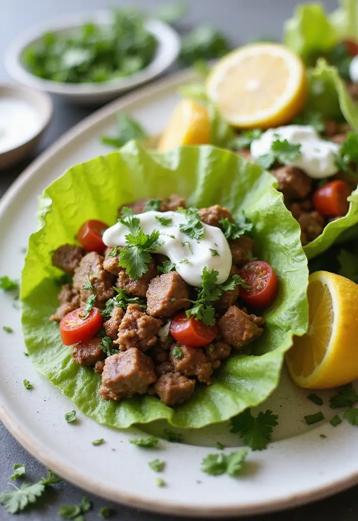 27 Lamb Mince Recipes Quick and Delicious Favorites 3. Mediterranean Lamb Mince Lettuce Wraps