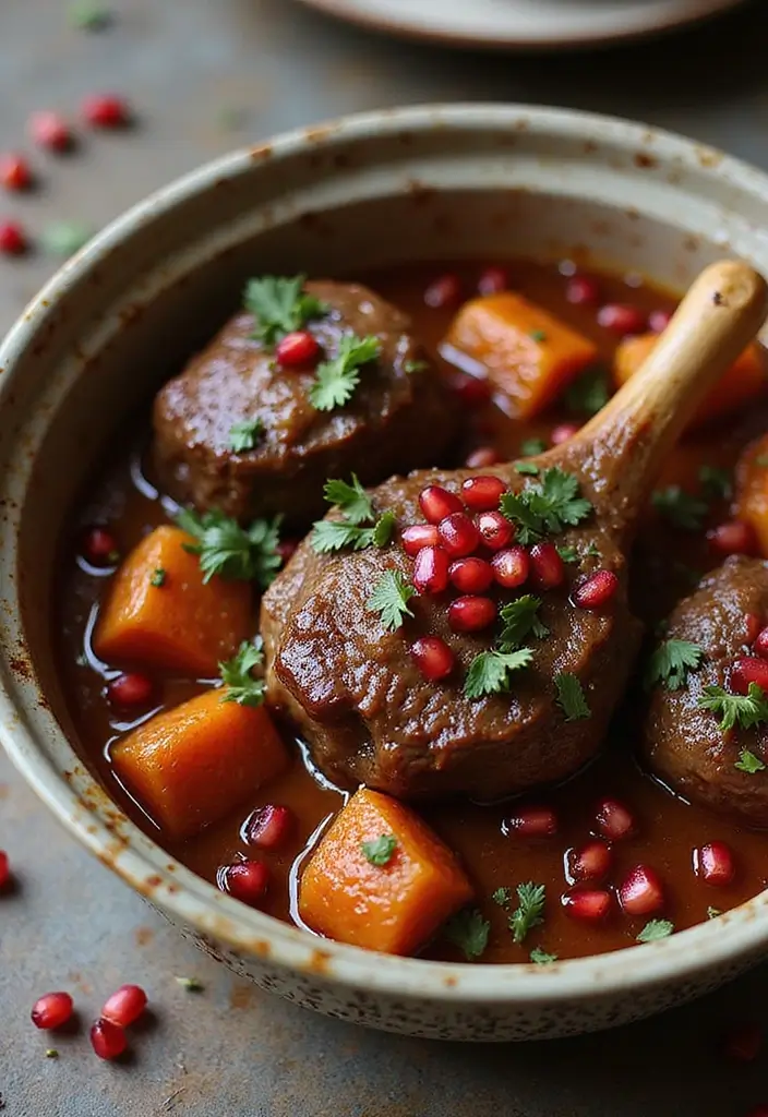 27 Lamb Shank Stew Recipes Rich and Hearty Comfort Food 19. Pomegranate Molasses Lamb Shank Stew