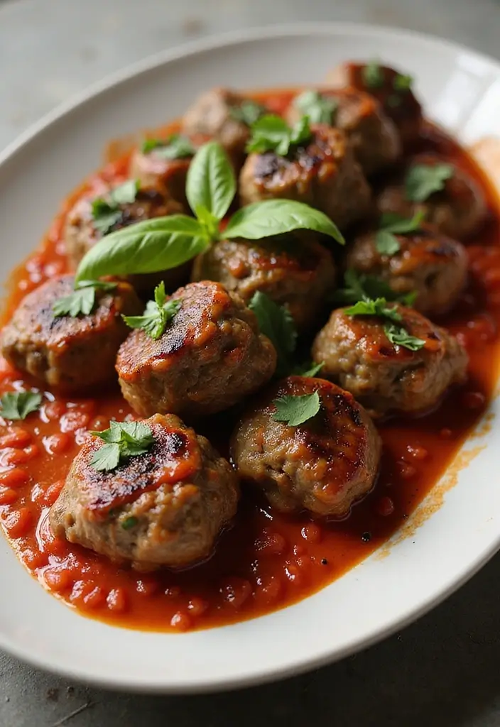27+ Summer Lamb Recipes Fresh and Grilled Favorites - 6. Grilled Lamb Meatballs with Tomato Sauce