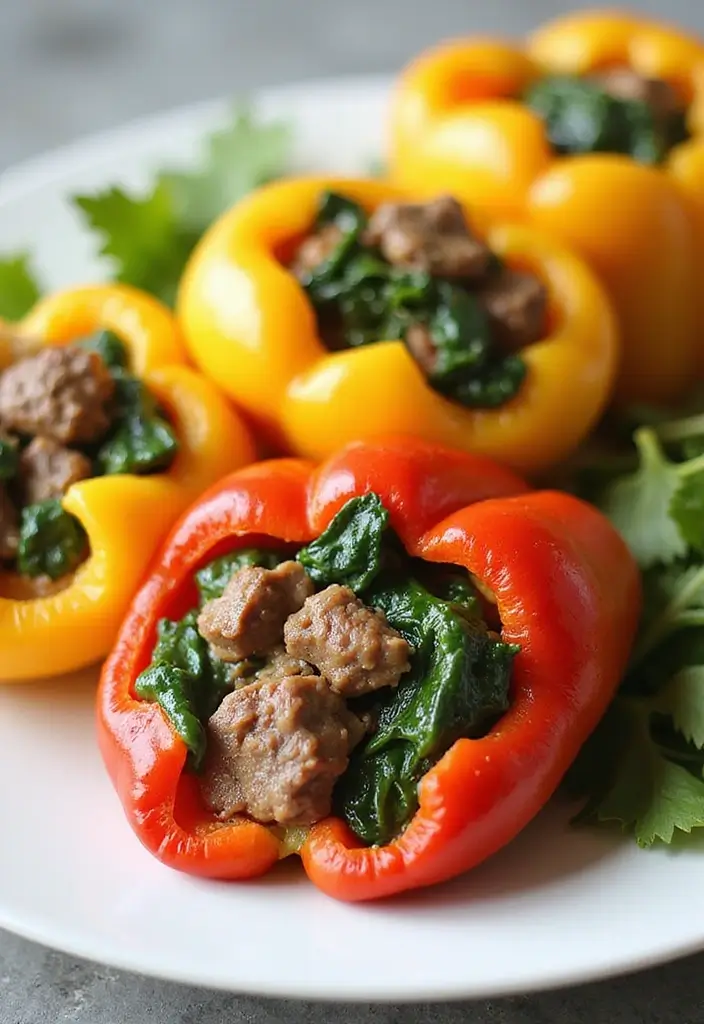 28 Australian Lamb Recipes Iconic and Flavor Packed 17. Lamb and Spinach Stuffed Peppers