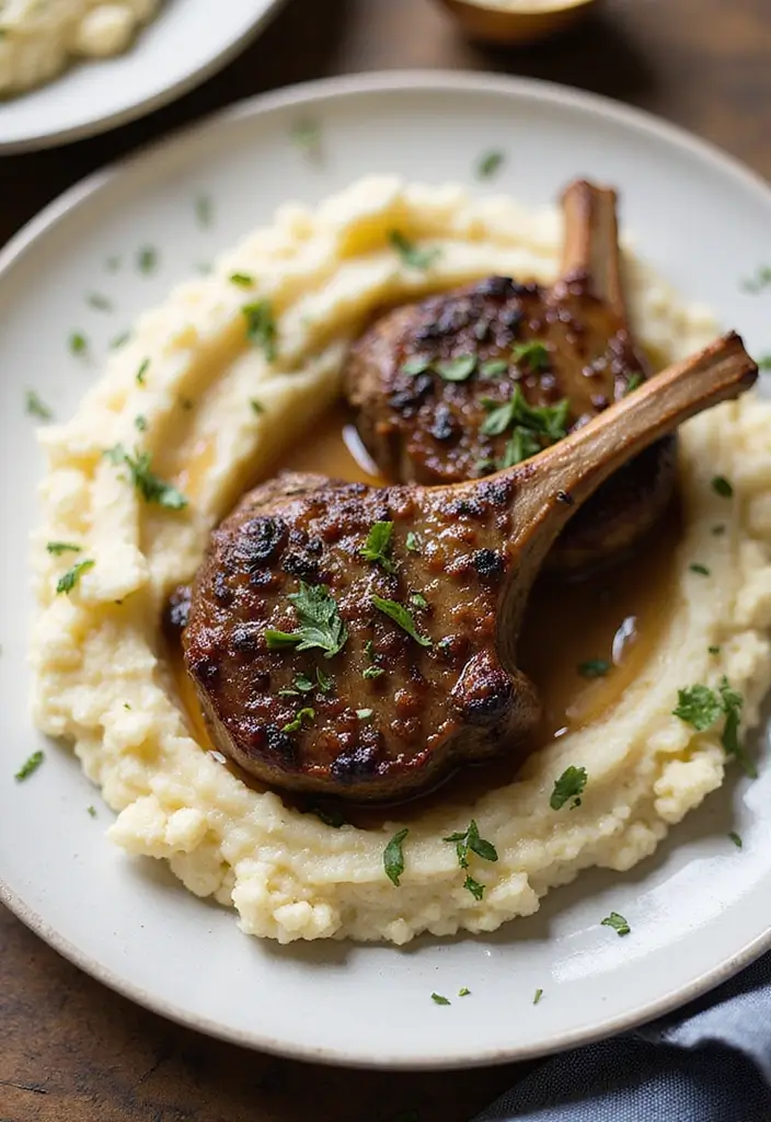 28 Healthy Lamb Chop Recipes Guilt Free and Delicious 3. Garlic and Rosemary Lamb Chops with Cauliflower Mash