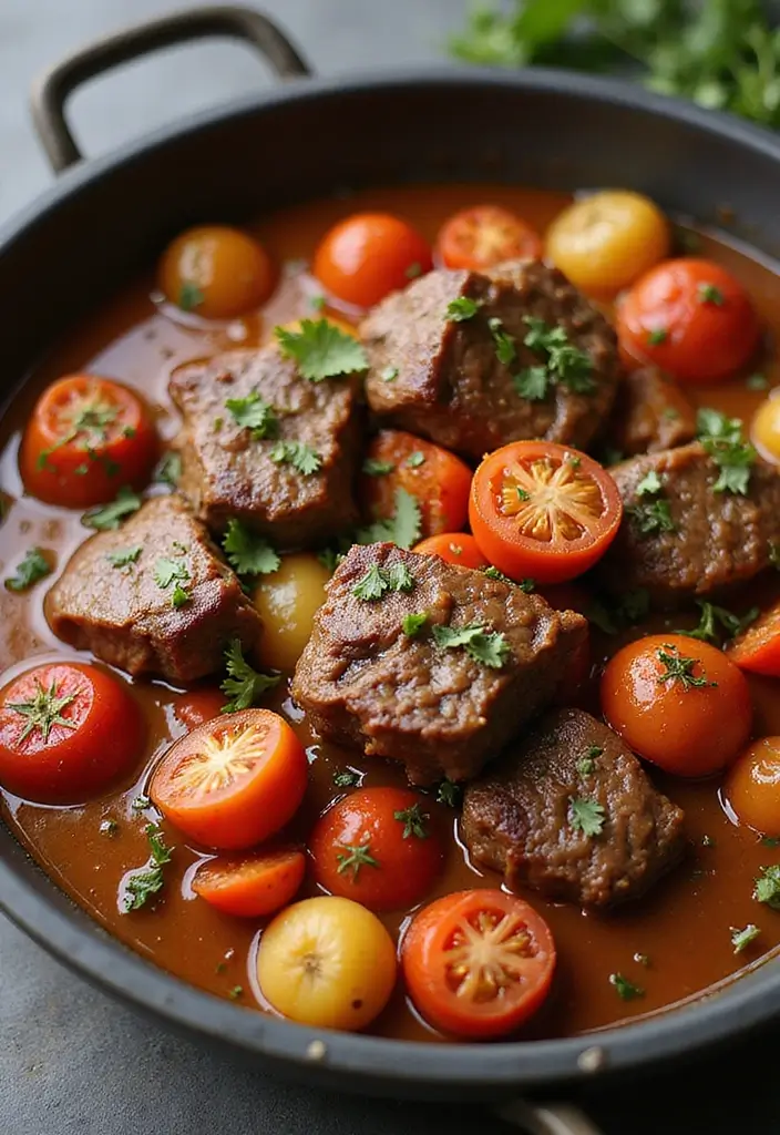 30 Greek Lamb Stew Recipes Packed with Authentic Taste 9. Greek Lamb Stew with Tomatoes and Peppers