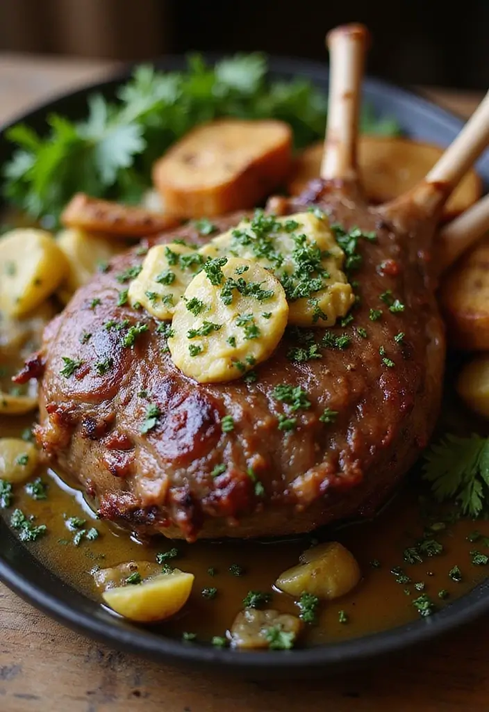 30 Leg of Lamb Recipes for Juicy and Tender Dinners 8. Garlic and Herb Butter Leg of Lamb
