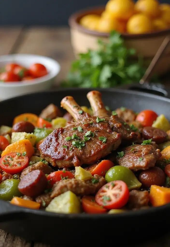 30 Mexican Lamb Recipes Bold and Zesty Flavors 18. Lamb and Chorizo Skillet