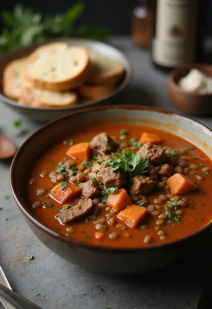 30 Recipes with Ground Lamb Meat Quick and Satisfying Meals 12. Spicy Lamb and Lentil Soup