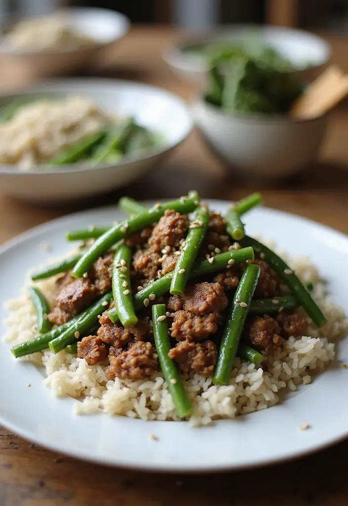 30 Recipes with Ground Lamb Meat Quick and Satisfying Meals 18. Lamb and Green Bean Stir Fry