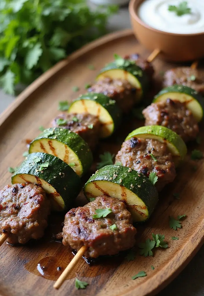 30 Recipes with Ground Lamb Meat Quick and Satisfying Meals 8. Lamb and Zucchini Skewers