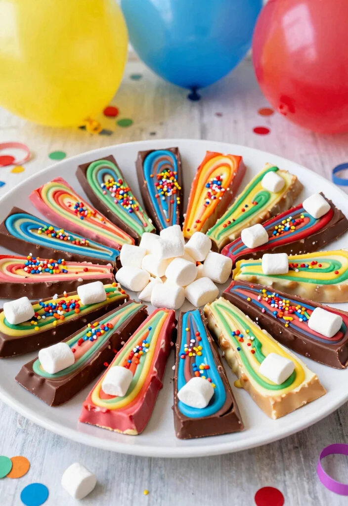 10 Bark Dessert Recipes for Easy No Bake Treats 3. Festive Rainbow Bark 0