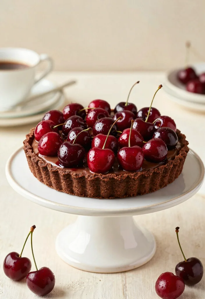 10 Chocolate Cherry Dessert Recipes for Rich Sweet Flavor 9. Chocolate Cherry Tart 0