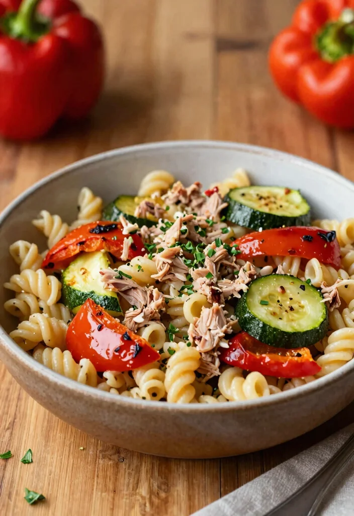 10 Cold Tuna Macaroni Salad Recipes for Summer Meals - 10. Tuna Macaroni Salad with Roasted Vegetables 1