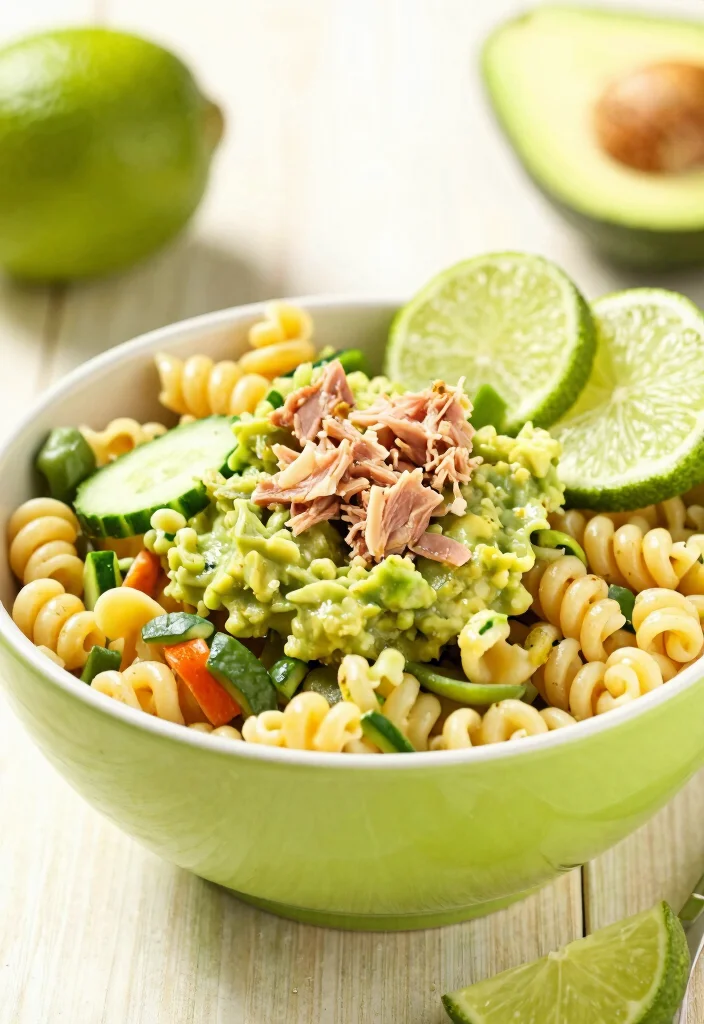 10 Cold Tuna Macaroni Salad Recipes for Summer Meals - 4. Avocado Tuna Macaroni Salad 1