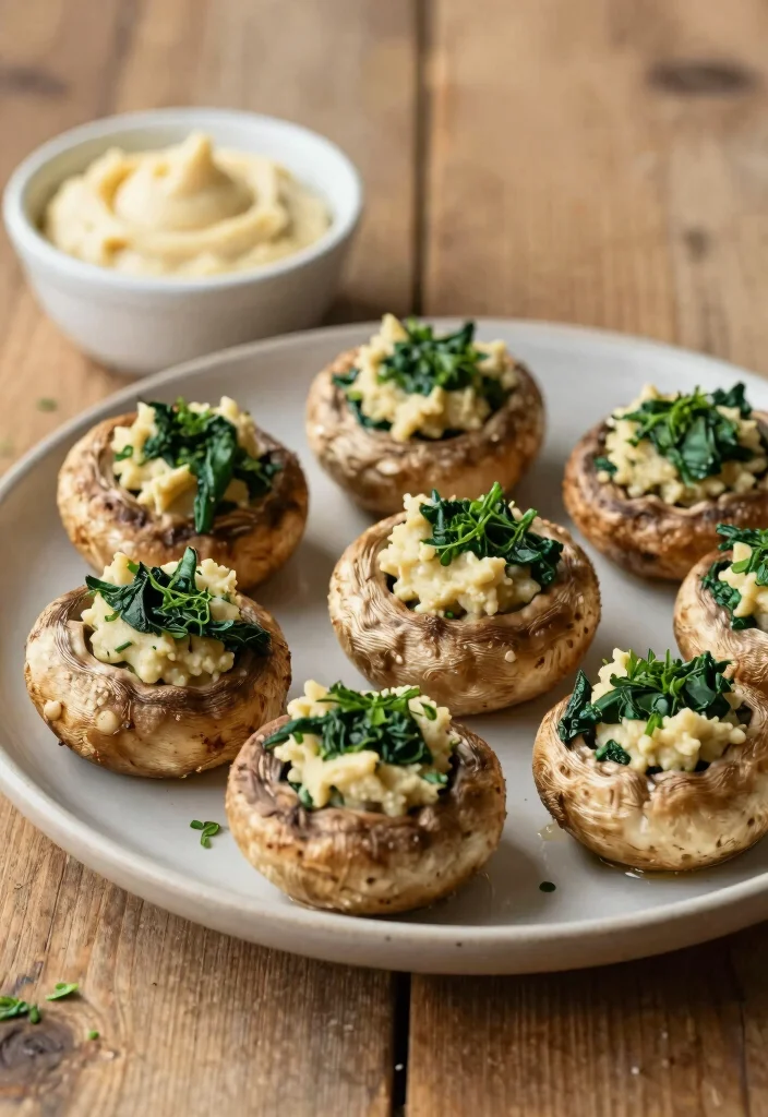 10 Dinner Recipes with Hummus for Easy Flavor Boosts 5. Hummus and Spinach Stuffed Mushrooms 0