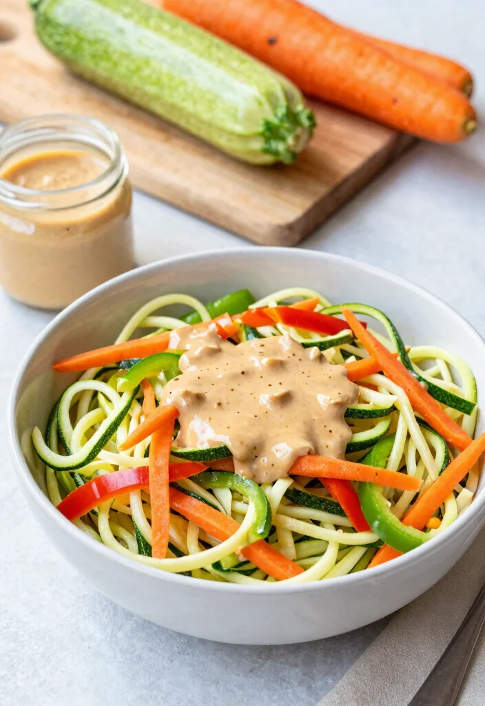 10 Easy No Bake Dinner Recipes for Hot Days 2. Zucchini Noodle Salad with Peanut Sauce 0