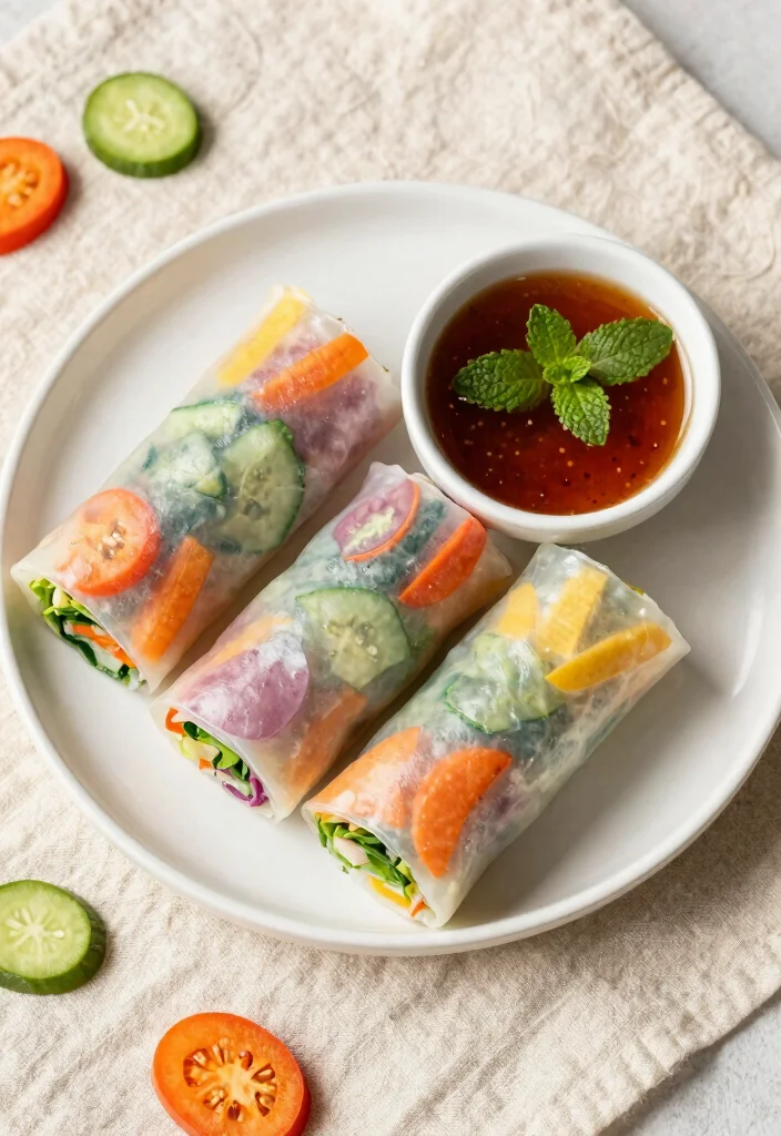 10 Healthy Rice Paper Recipes for Light Fresh Rolls 1. Classic Fresh Veggie Rolls 0