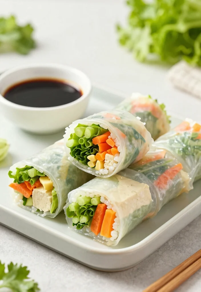 10 Healthy Rice Paper Recipes for Light Fresh Rolls 4. Tofu and Vegetable Rolls 0