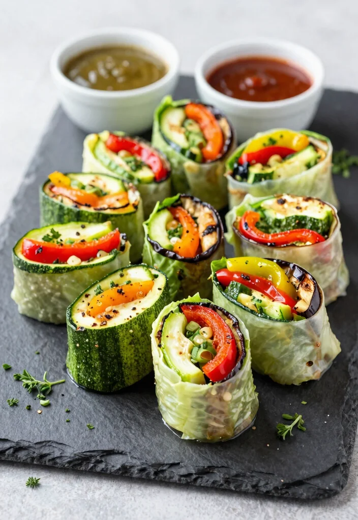 10 Vegan Lettuce Wrap Recipes for Light Fresh Meals 6. Roasted Veggie Lettuce Rolls 0