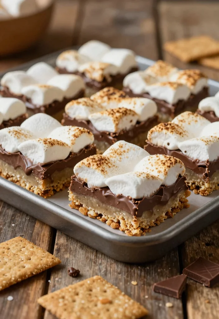 12 American Dessert Recipes with Classic Comfort Flavor 10. Smores Bars 0
