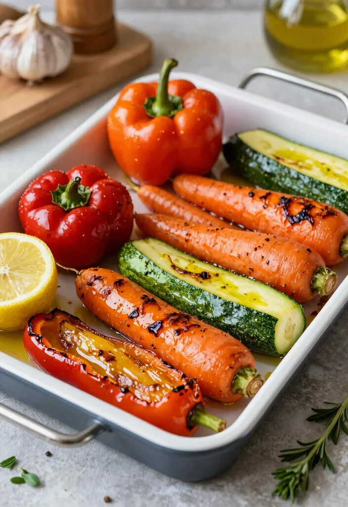 12 Dinner Recipes Under 500 Calories for Light Evenings 12. Garlic and Lemon Roasted Vegetables 0