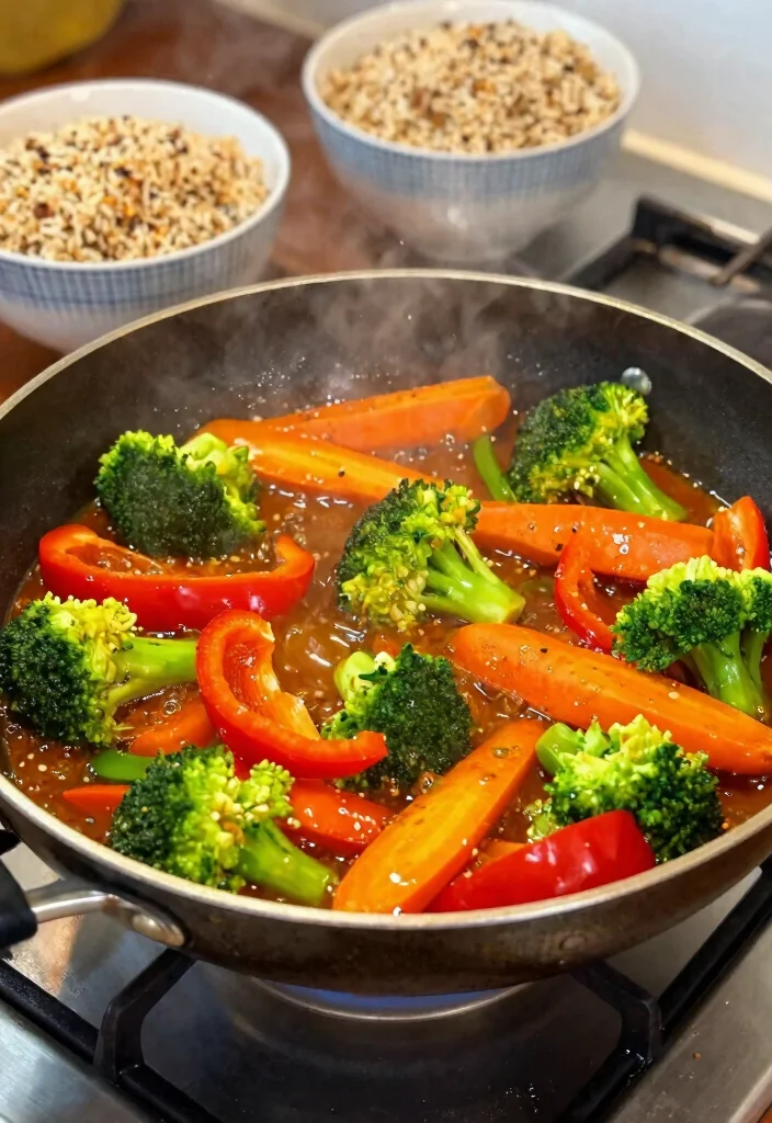 12 Healthy Hearty Dinner Recipes for Filling Clean Meals 1. Rainbow Vegetable Stir Fry 0