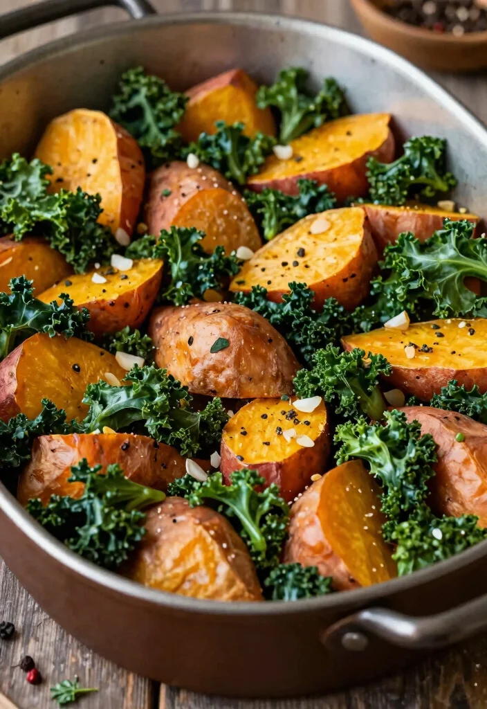 12 Healthy Vegetable Bake Recipes for Easy Family Dinners 11. Sweet Potato and Kale Bake 0