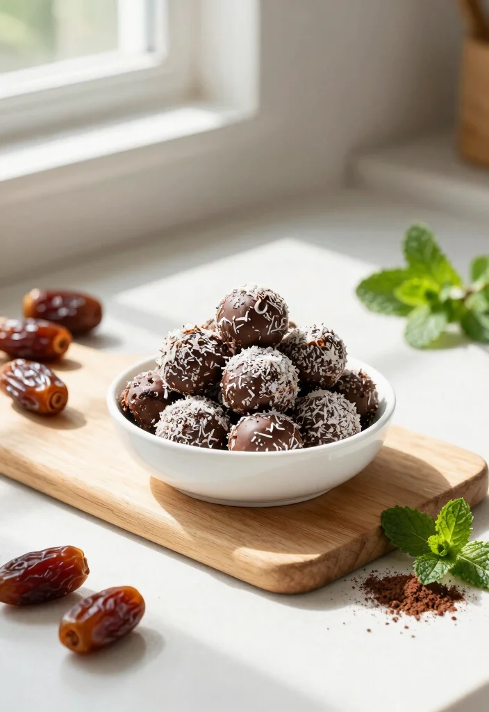 12 Plant Based Dessert Recipes for Clean Sweet Indulgence 2. No Bake Chocolate Coconut Energy Bites 0