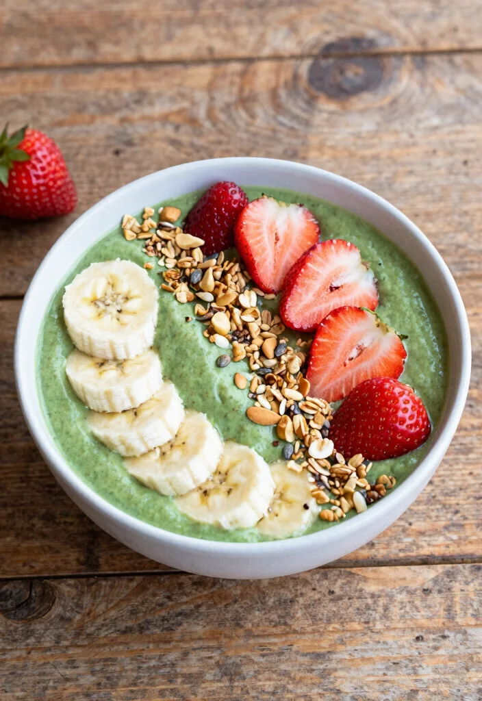 12 Vegan High Volume Low Calorie Recipes for Filling Plates 11. Green Smoothie Bowl 0