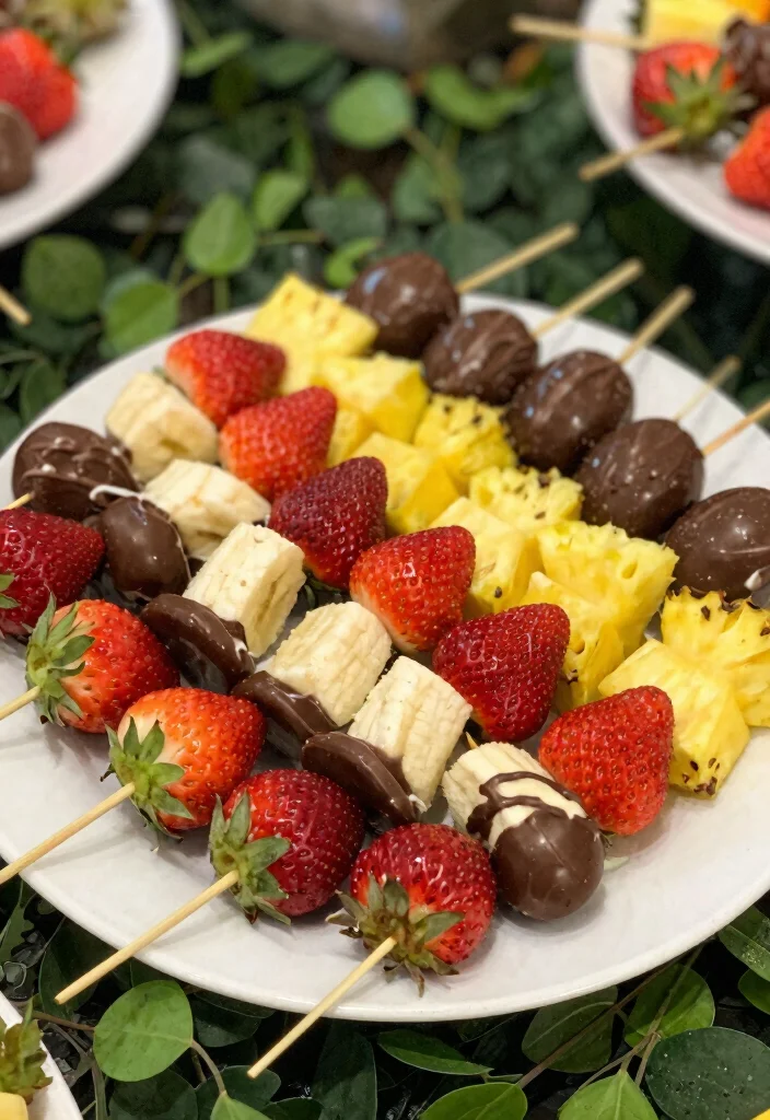 12 Wedding Dessert Recipes for an Elegant Celebration Table 6. Chocolate Dipped Fruit Skewers 0