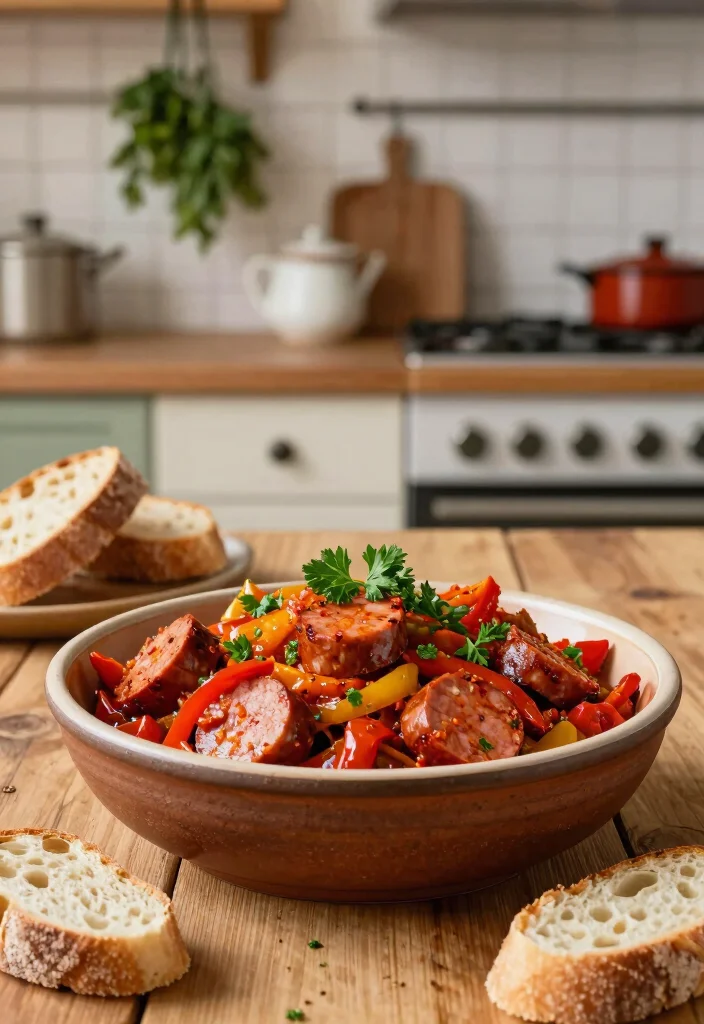 12 Weekly Dinner Recipes for Stress Free Meal Planning 3. Spicy Italian Sausage and Peppers 0
